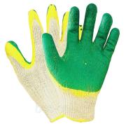 Перчатки х/б двойной латексный облив 13 класс, 36 гр ЗЕЛЕНЫЕ Россия