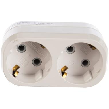 Двойник (разветвитель) 16А с/з белый Универсал