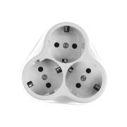 Тройник (разветвитель) 16А с/з белый Универсал