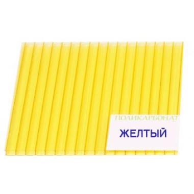 Сотовый поликарбонат Желтый, 4мм*2,1*6м, (0,47 кг/м2), Rational