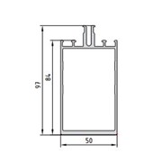 Витраж, ЭК-5002  Алюминевый профиль, стойка, Белый, 6,0 м.