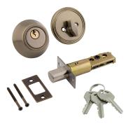 Замок-задвижка D1-AB ключ/фиксатор Бронза