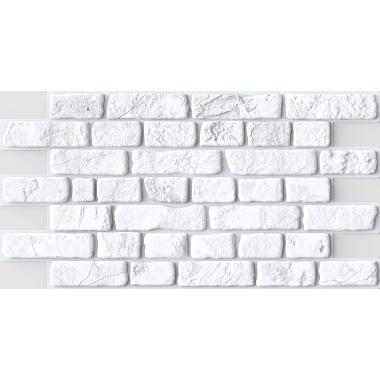 Панель ПВХ 0,4 кирпич Ретро белый (10)