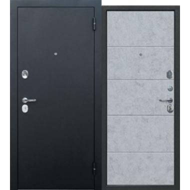 Дверь металлическая Гарда 7,5см Букле черный Бетон снежный  (960мм) правая "Ferroni"682