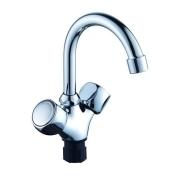 Смеситель для кухни шаровый, высокий излив, 2 рукоятки, 107336, Антей