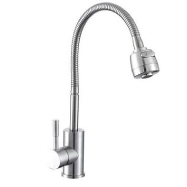 Смеситель для кухни шаровый, высокий излив,нерж.сталь,Булат,511513 Антей