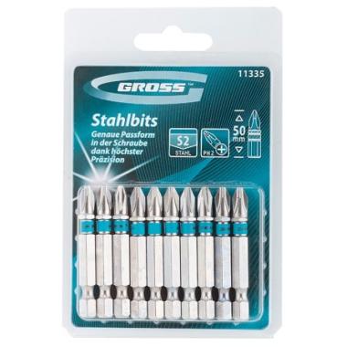 Бита магнитная РН2 х 50, сталь S2, 10 шт/уп (ПОШТУЧНО), Gross