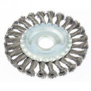 Щетка для УШМ, 125 мм, посадка 22,2 мм, плоская, крученая проволока 0,5 мм Сибртех