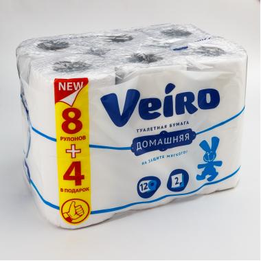 Туалетная бумага 2-х сл. спайка 12шт/упак. Viero