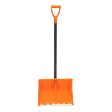 Лопата для уборки снега пластиковая, 490х370х1350 мм, стальной черенок, усиленная// Сибртех