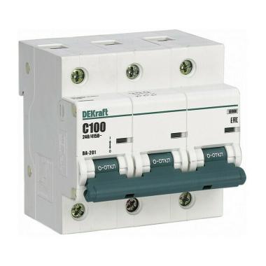 Автомат 3П 80А С 4,5кА DEKraft ВА-201