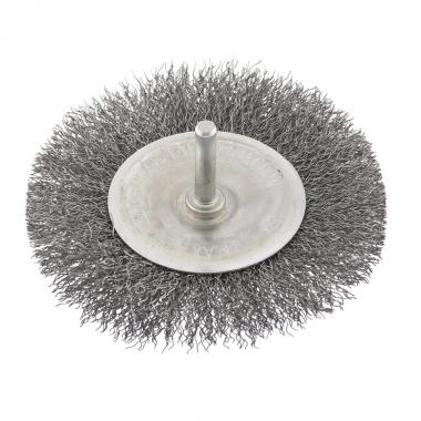 Щетка для дрели 100 мм, плоская со шпилькой, витая проволока Сибрте