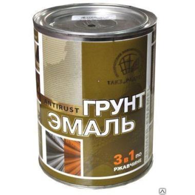 Эмаль-грунт по ржавчине 3в1 красно-коричневая 0,9кг РАДУГА