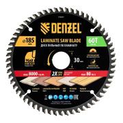 Пильный диск по ламинату ф185 х 30 мм, 60 зубьев, Denzel