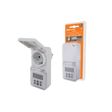 Розетка-таймер TDM ТРЭ-02, неделя, 1750Вт, IP44