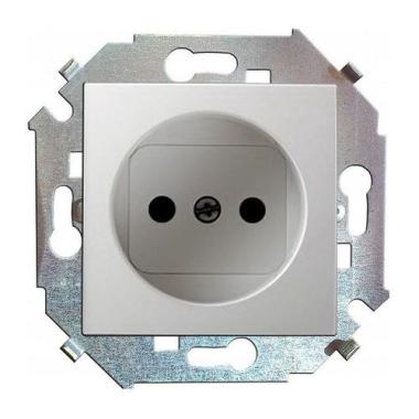 Розетка "Simon" 1СП с/з белый под рамку