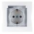 Розетка "Simon"1СП с/з белый с защитной шторкой и крышкой,в сборе
