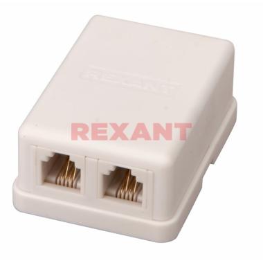 Розетка телефонная 2х6P-4C REXANT