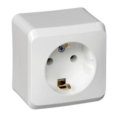 Розетка "Этюд"1ОП с/з белый Schneider Electric