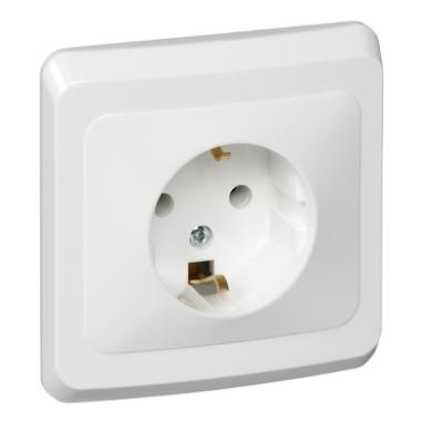 Розетка "Этюд"1СП с/з белый Schneider Electric