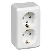 Розетка "Этюд"2ОП с/з белый Schneider Electric