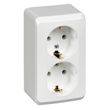 Розетка "Этюд"2ОП с/з белый Schneider Electric