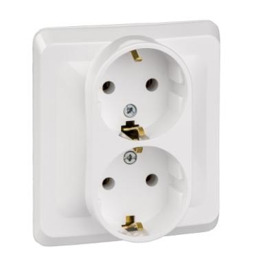 Розетка "Этюд"2СП с/з белый Schneider Electric