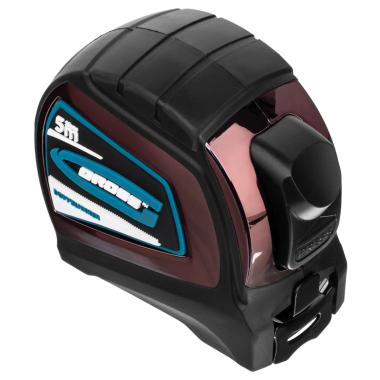 Рулетка 5 м x 25 мм, 2кл.точн., автостоп, двойные зацеп и шкала, обрезиненная, "Doppelhaken", Gross