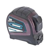 Рулетка 8 м x 25 мм, 2кл.точн., автостоп, двойные зацеп и шкала, обрезиненная, "Doppelhaken", Gross