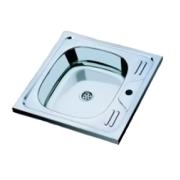 Мойка нерж.сталь накладная 0,4мм 50*50 V-406 вып.1 1/2 гл.13см б/сифона Россия