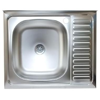 Мойка нерж.сталь накладная 0,4мм 60*50R V-405 вып.1 1/2 гл.13см б/сифона Россия