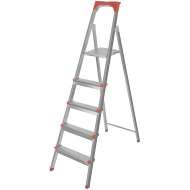 Стремянка 5 ступеней стальная (А=109см В=171см С=289см), до 150 кг, FIT