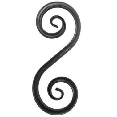 Ковка Элемент орнамента - вензель, 	320х130мм, труба15х15мм 15430