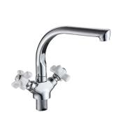 Смеситель д/кухни с 2-мя рукоятками с высоким изливом, креп. гайка G322410 Blanes GOTA ROCIO