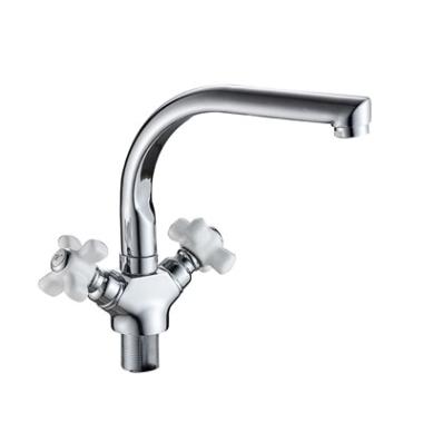 Смеситель д/кухни с 2-мя рукоятками с высоким изливом, креп. гайка G322410 Blanes GOTA ROCIO