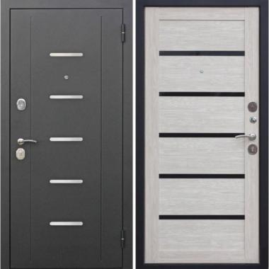 Дверь металлическая Гарда Муар Лиственница мокко Царга (960*2050мм) левая (узкие стекла) "Ferroni" СНЯТ С ПРОИЗВОДСТВА