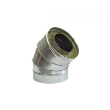 Дымоходы Сэндвич-отвод, нержав./оцинк., 45*, D 115/180мм