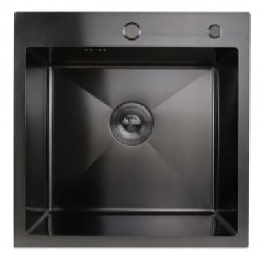 Мойка нерж.сталь 3мм 600*500 с сифоном, дозатором, коландером Графит Golden Fox