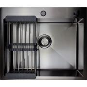 Мойка нерж.сталь 3мм 600*500 с сифоном, дозатором, коландером Графит Golden Fox