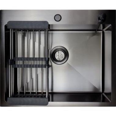 Мойка нерж.сталь 3мм 600*500 с сифоном, дозатором, коландером Графит Golden Fox