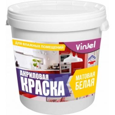 Краска ВД акриловая VinJel моющ. мат.бел 7,5 кг