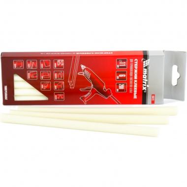 Стержни клеевые 11 х 200 мм, белые,  6шт/уп, Matrix