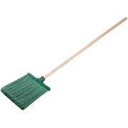 Метла пластиковая №1, плоская мягкая с деревянным черенком 260х330х1480 мм КУРС