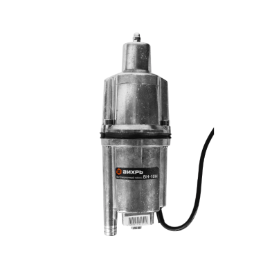 Насос вибрационный ВН-10Н нижний водозабор, 1080л/ч, кабель 10м, подъем 72м, Вихрь