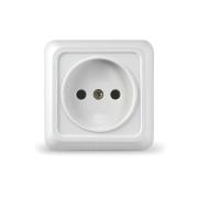 Розетка "Олимп"1ОП б/з белый UNIVersal