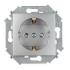 Розетка "Simon"1СП с/з алюминий под рамку