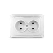 Розетка "Олимп"2ОП б/з белый UNIVersal