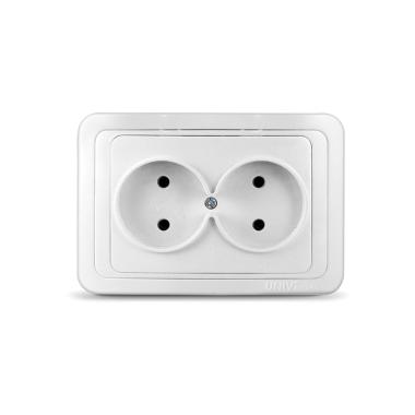 Розетка "Олимп"2ОП б/з белый UNIVersal
