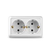 Розетка "Олимп"2ОП с/з белый UNIVersal