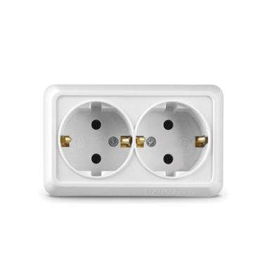 Розетка "Олимп"2ОП с/з белый UNIVersal